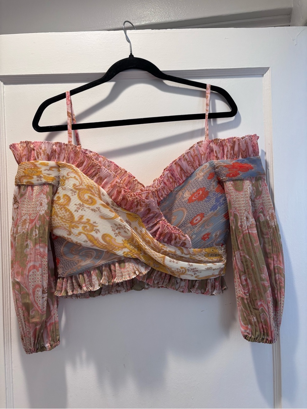Zimmermann Postcard Pleated Top